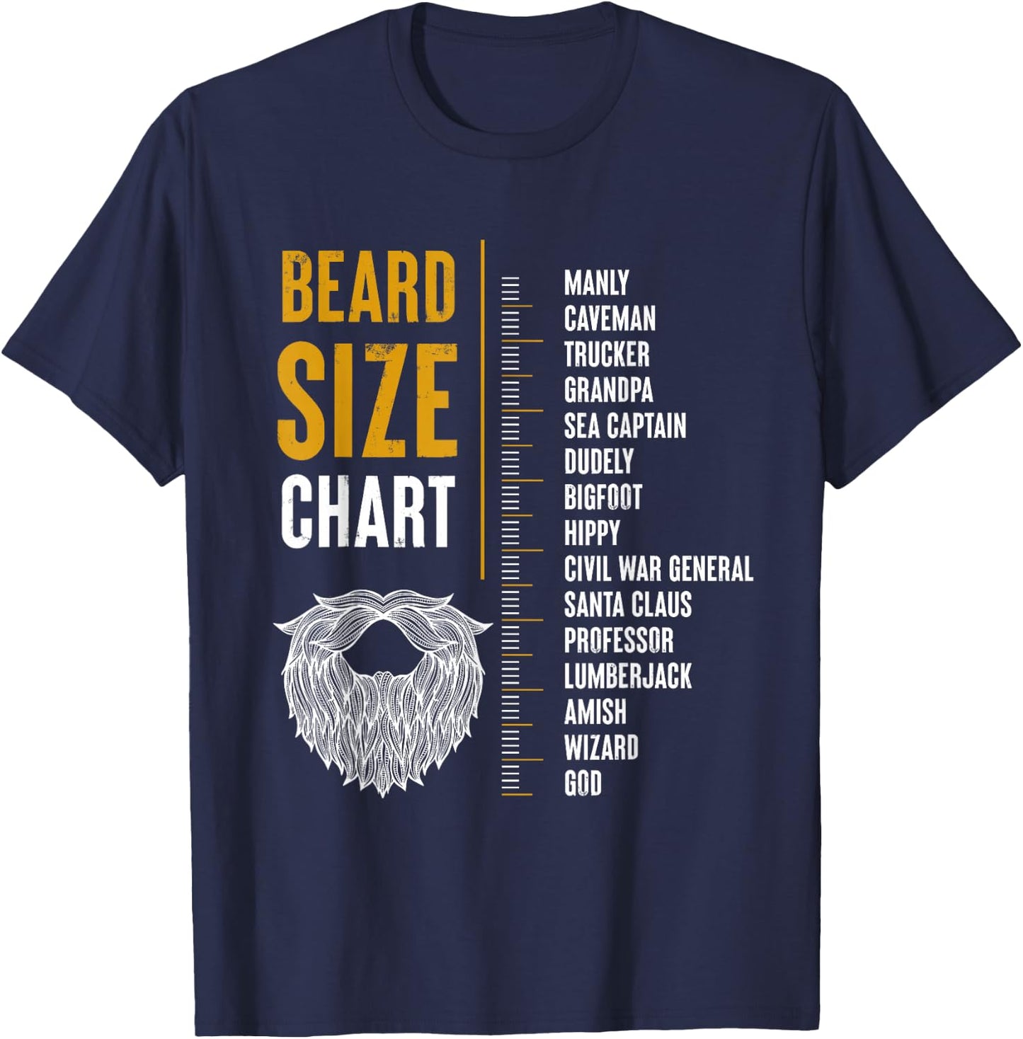 Beard Length Measurement T-Shirt - T-Shirt | Navy