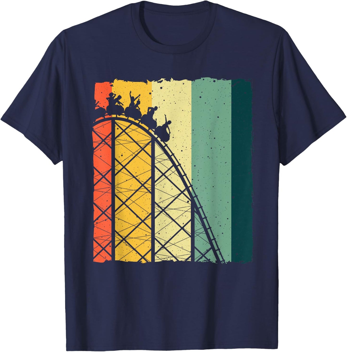 Vintage Roller Coaster Design Theme Park Lover Men Women T-Shirt - T-Shirt | Navy