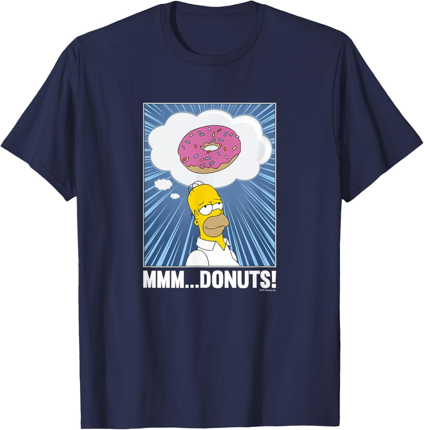 The Simpsons Homer Mmm...Donuts C2 Small T-Shirt - T-Shirt | Navy