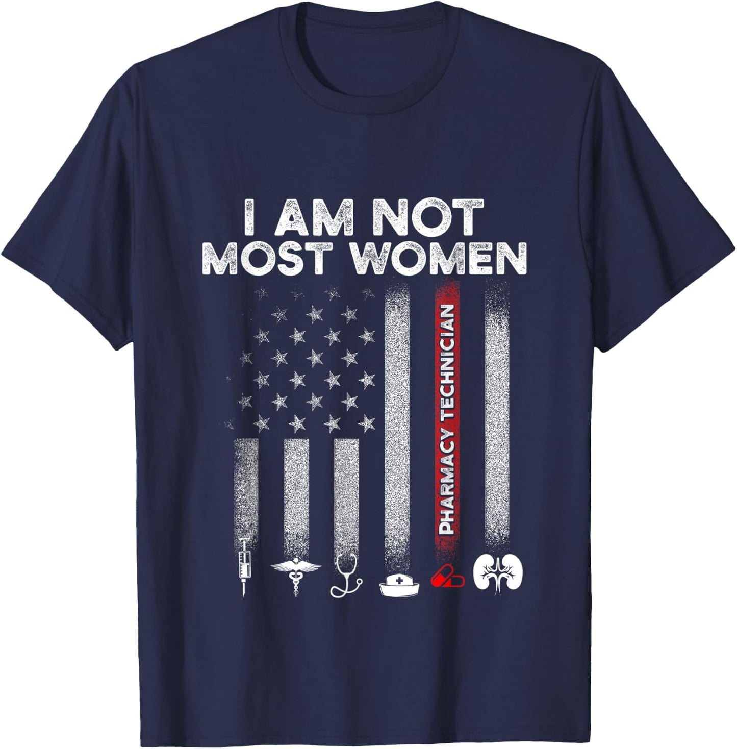 Pharmacy Technician Most Women Certified Pharma Tech T-Shirt - T-Shirt | Navy
