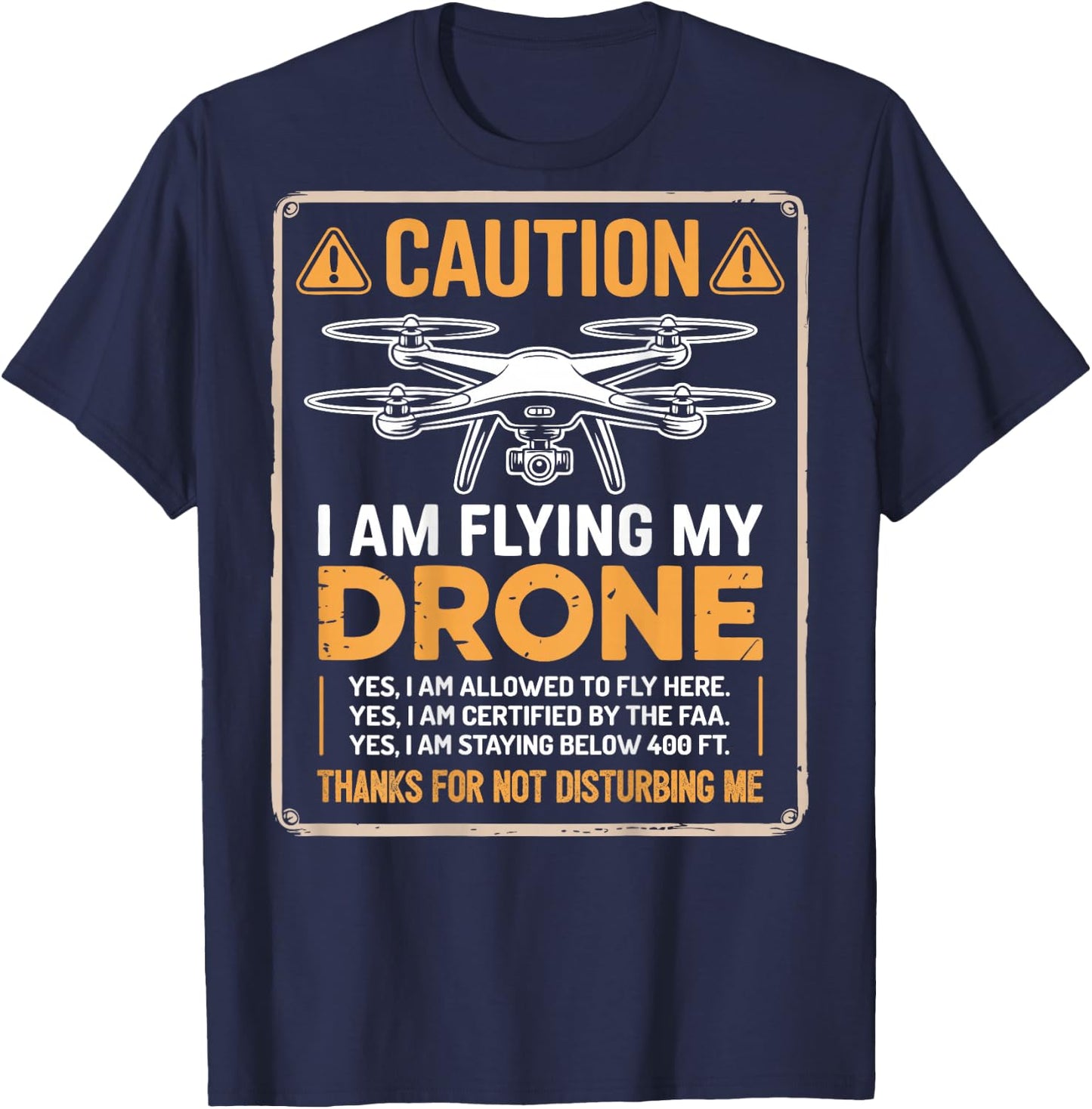 FPV Drone Racer Pilot Do Not Disturb (On Back) T-Shirt - T-Shirt | Navy