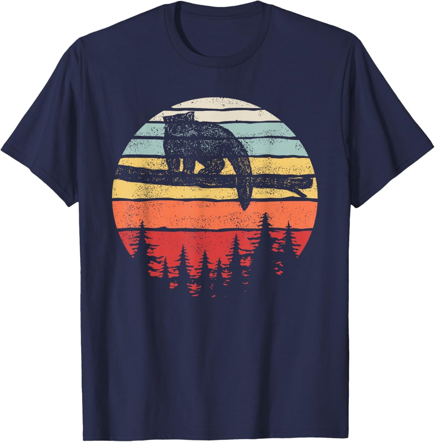 Vintage Retro Red Panda T-Shirt - T-Shirt | Navy