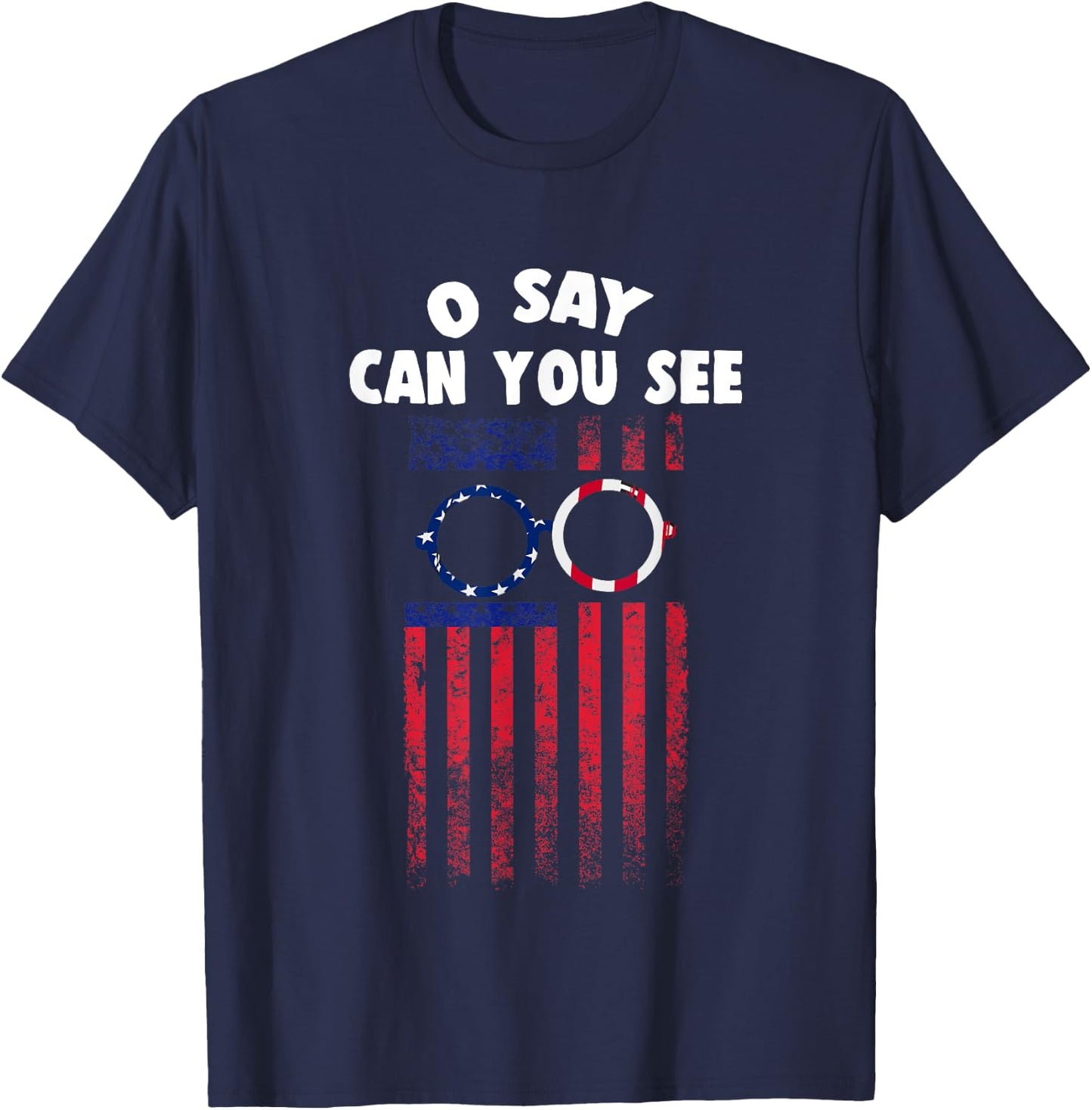 USA American Flag Optician Ophthalmologist Eyeglasses Optics Men T-Shirt - T-Shirt | Navy