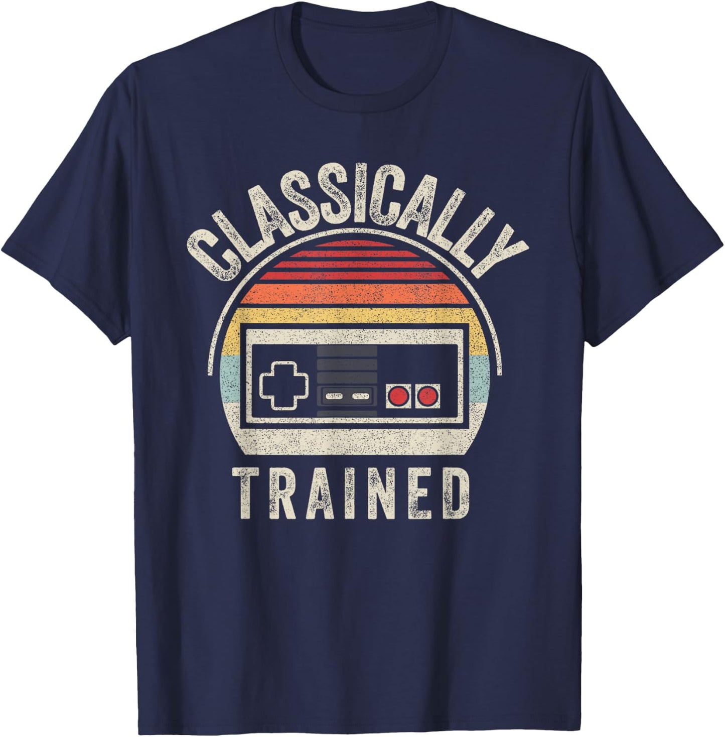 Retro Vintage Classically Trained Video Game Adult T-Shirt - T-Shirt | Navy