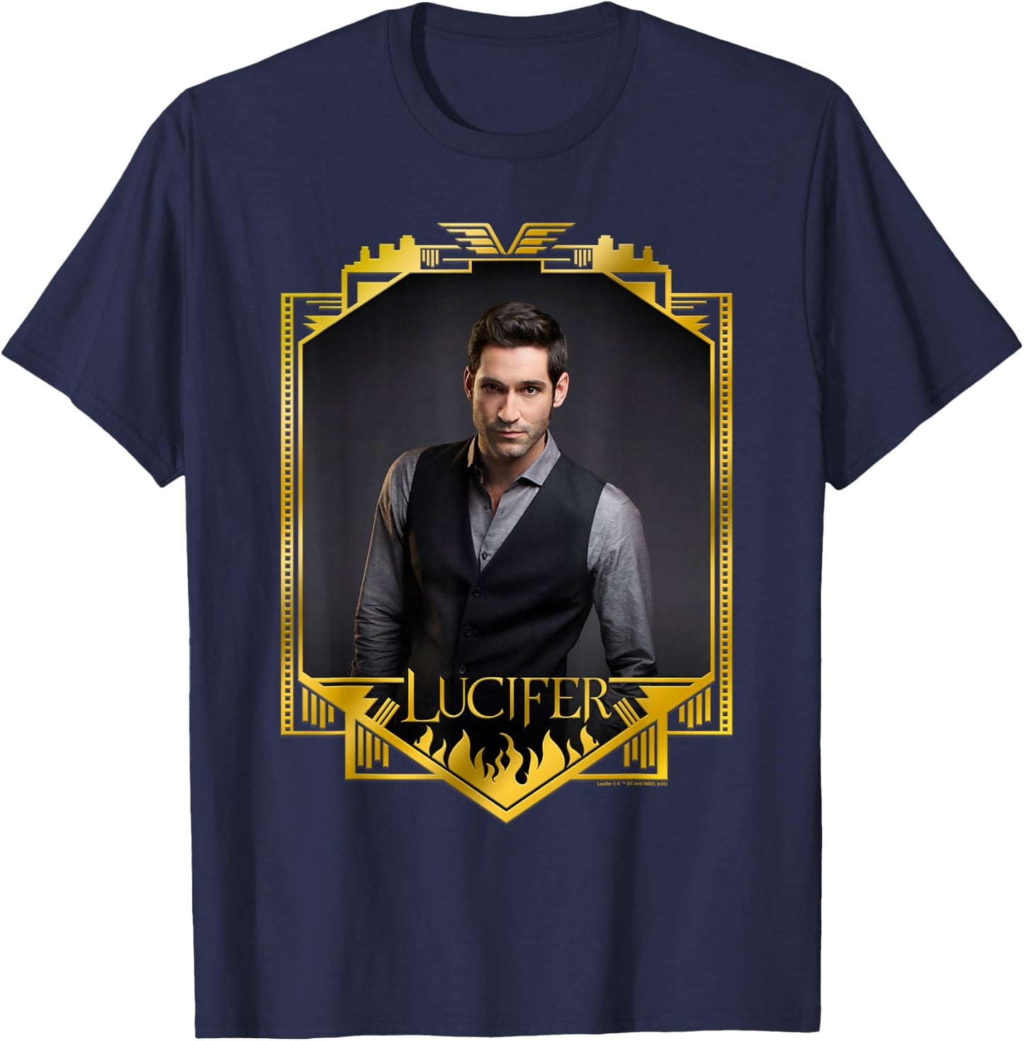 Lucifer Morningstar, The Devil Himself T-Shirt - T-Shirt | Navy