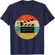 Filmmaker Clapboard Film Director Lover Retro Vintage Sunset T-Shirt - T-Shirt | Navy