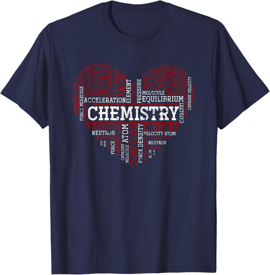 Chemist Heart Gift Valentine's Day Chemistry T-Shirt - T-Shirt | Navy