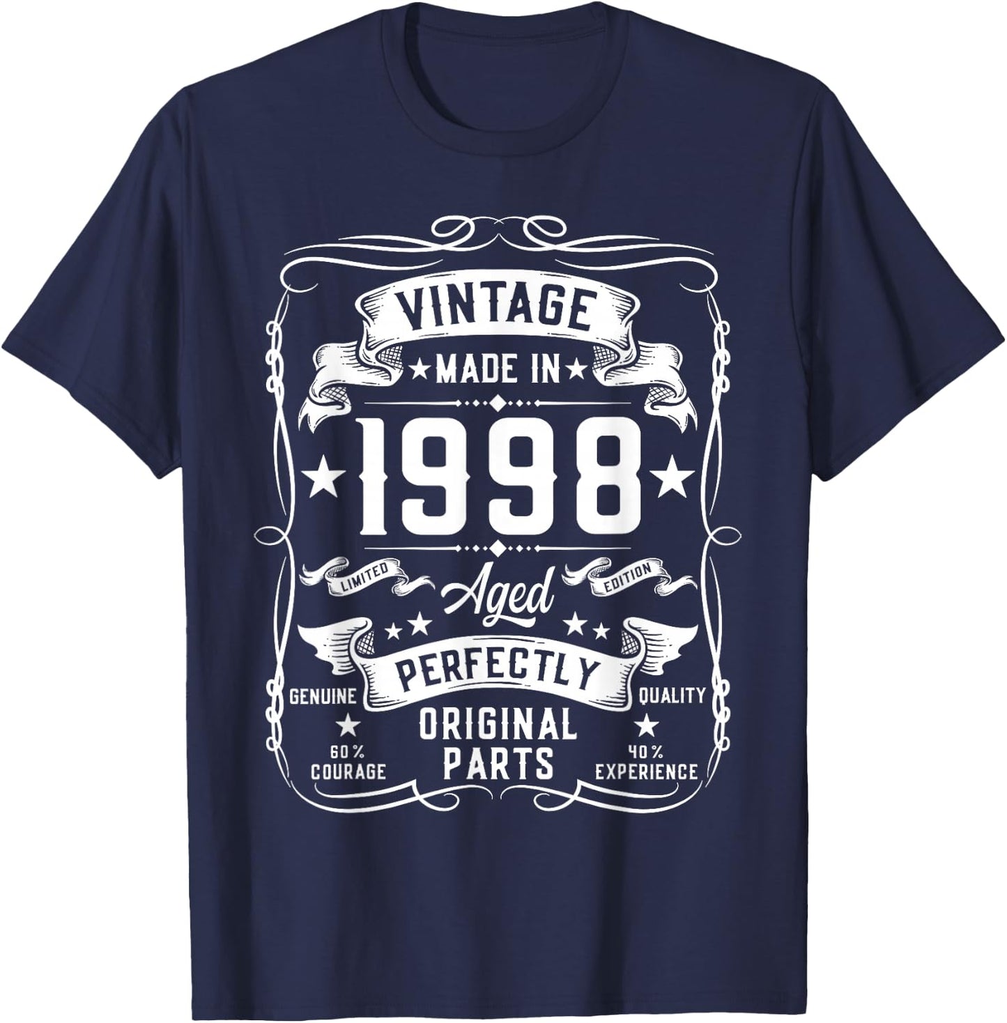 Vintage 1998 27 Years Old Gifts 27yr 27th Birthday T-Shirt - T-Shirt | Navy