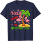 Flockin' Around The Christmas Tree Flamingo Santa Xmas Gifts T-Shirt - T-Shirt | Navy
