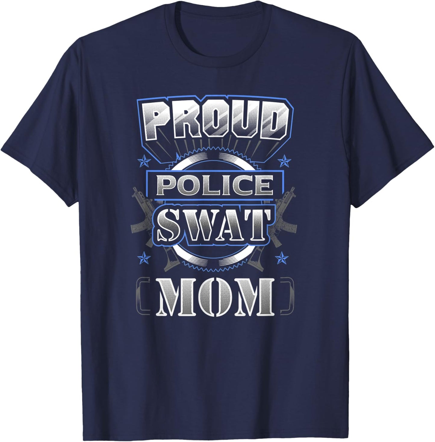 Proud Police SWAT Mom Graphic T-Shirt - T-Shirt | Navy