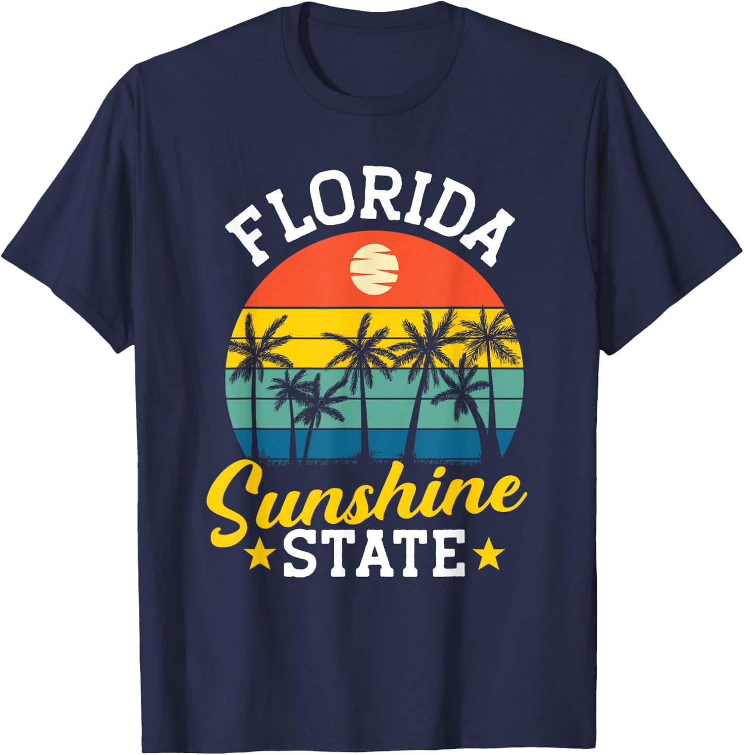 Summer Beach Lover Florida Sunshine State T-Shirt - T-Shirt | Navy