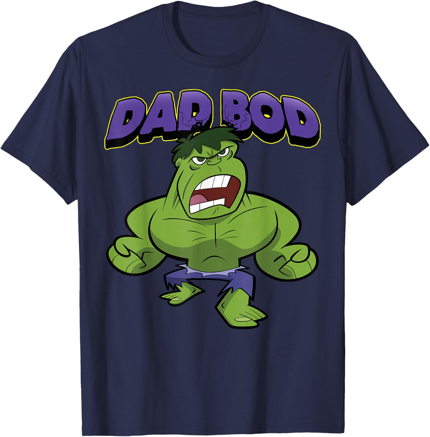 Marvel Father's Day Retro Hulk Dad Bod Portrait T-Shirt - T-Shirt | Navy
