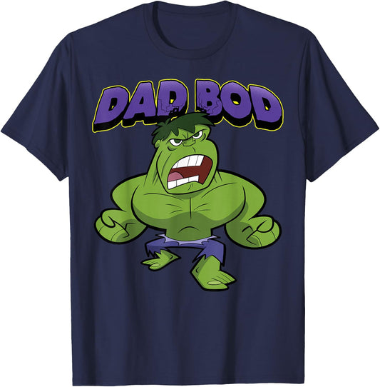 Marvel Father's Day Retro Hulk Dad Bod Portrait T-Shirt - T-Shirt | Navy