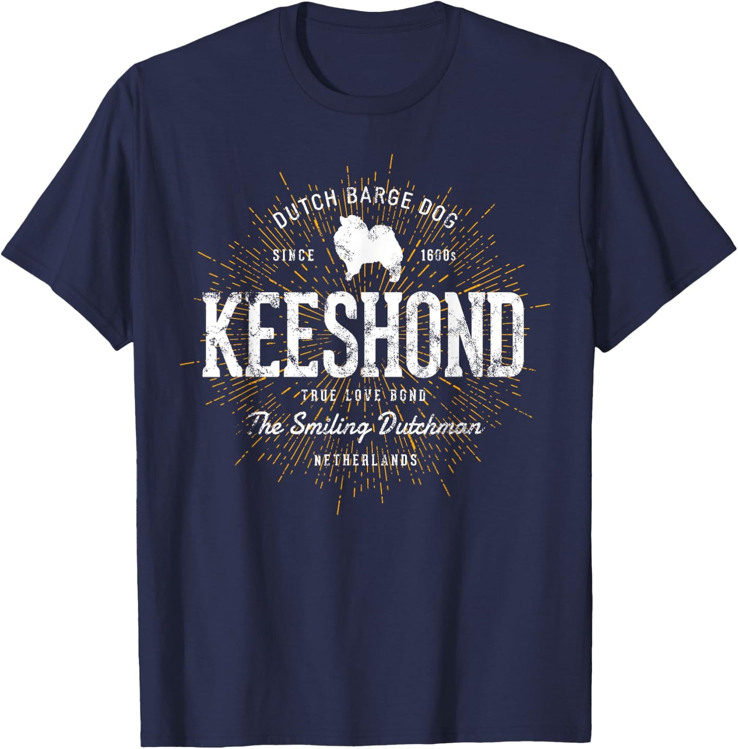Vintage Kees for Dog Lovers Keeshond T-Shirt - T-Shirt | Navy