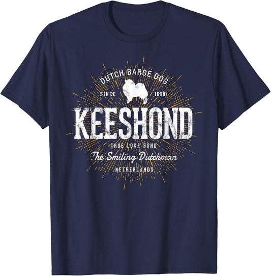 Vintage Kees for Dog Lovers Keeshond T-Shirt - T-Shirt | Navy