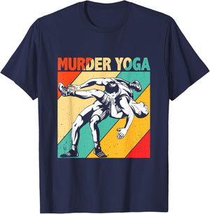 Murder Yoga Retro Vintage Wrestler Wrestling T-Shirt - T-Shirt | Navy