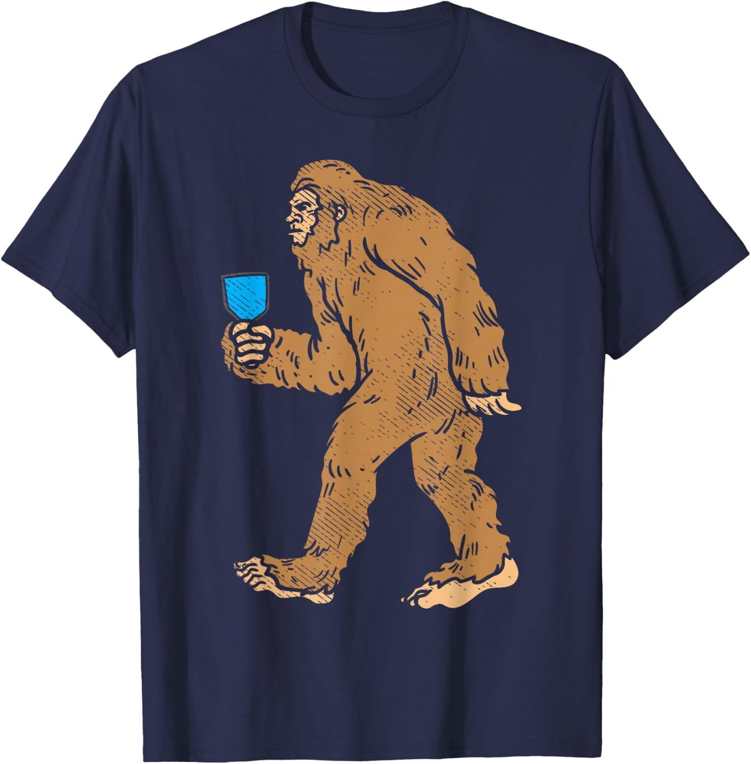 Bigfoot Sasquatch Pickleball Paddle Pickle Ball Player Gift T-Shirt - T-Shirt | Navy