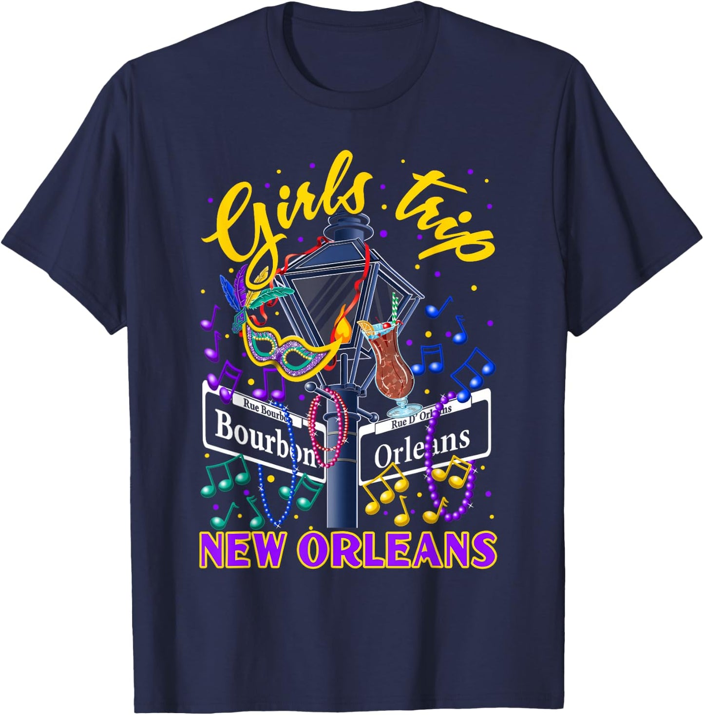 New Orleans Girls Trip Girlfriends Vacation T-Shirt - T-Shirt | Navy