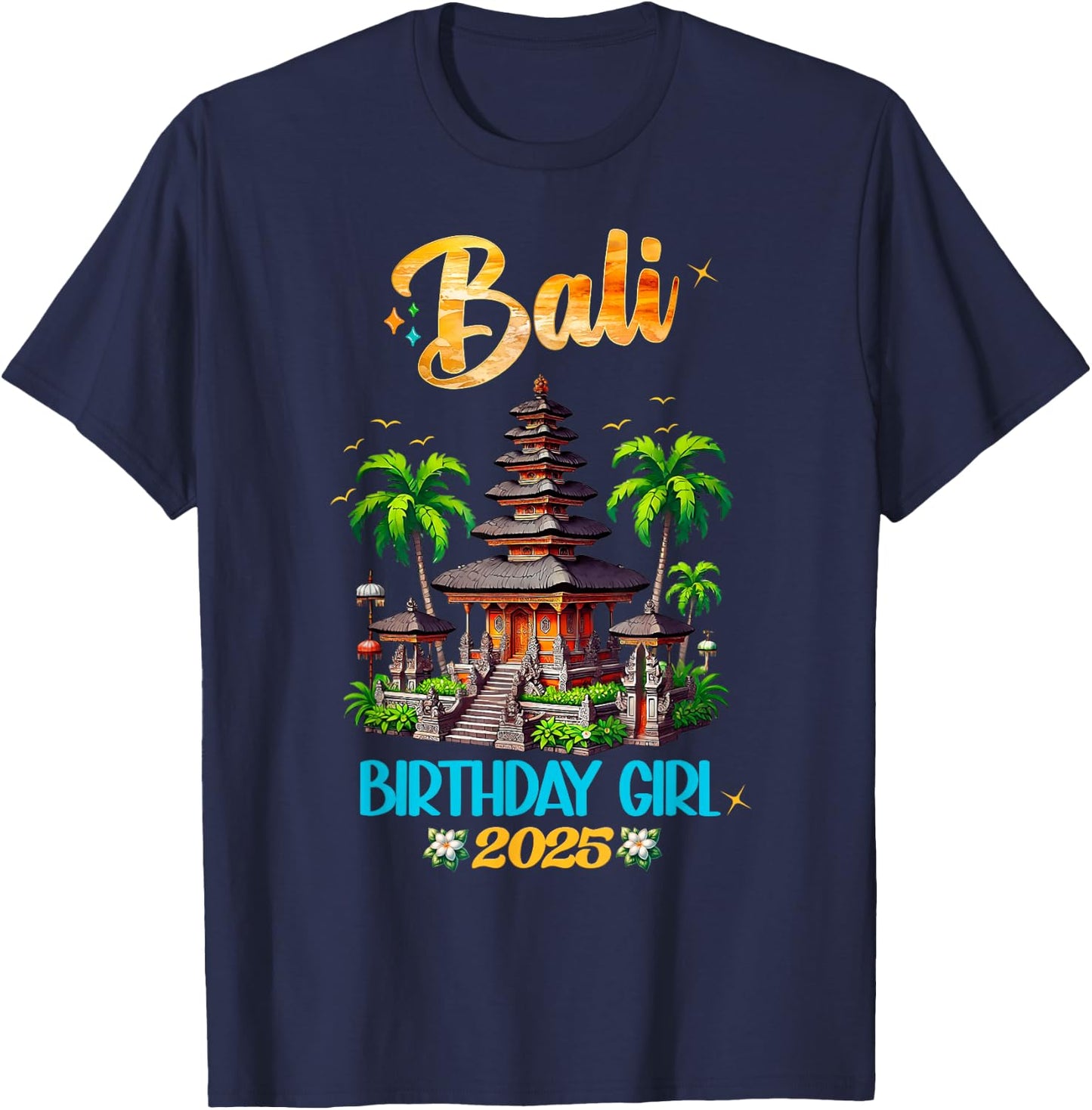 Bali Indonesia Straight Trippin Vacation Girls Trip 2025 T-Shirt - T-Shirt | Navy