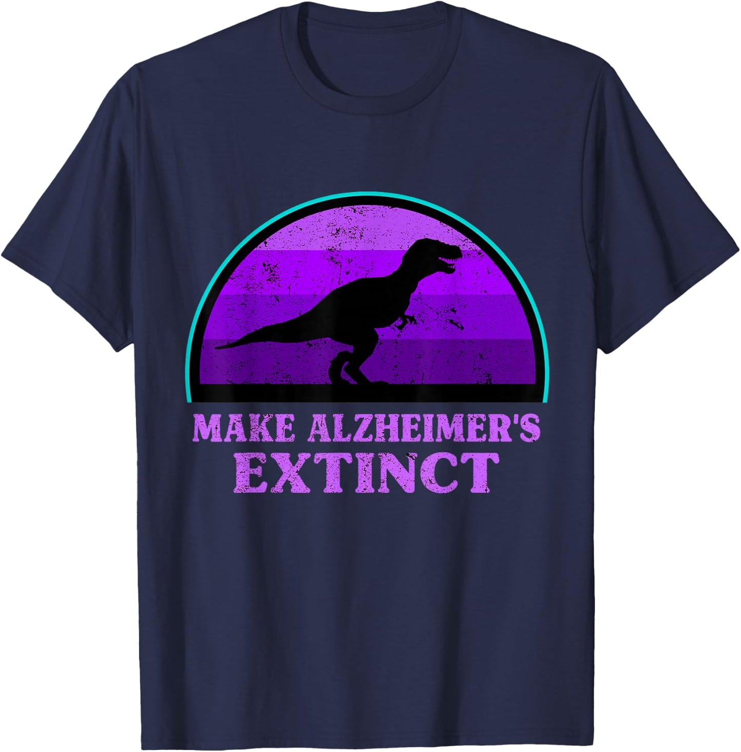 Trex Dinosaur Make Alzheimers Extinct Awareness Kids Toddler T-Shirt - T-Shirt | Navy