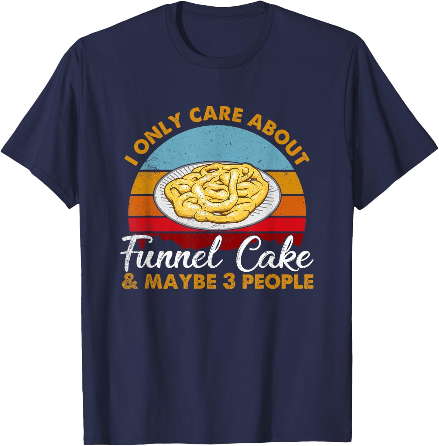 Retro Style Sunset Funnel Cake T-Shirt - T-Shirt | Navy