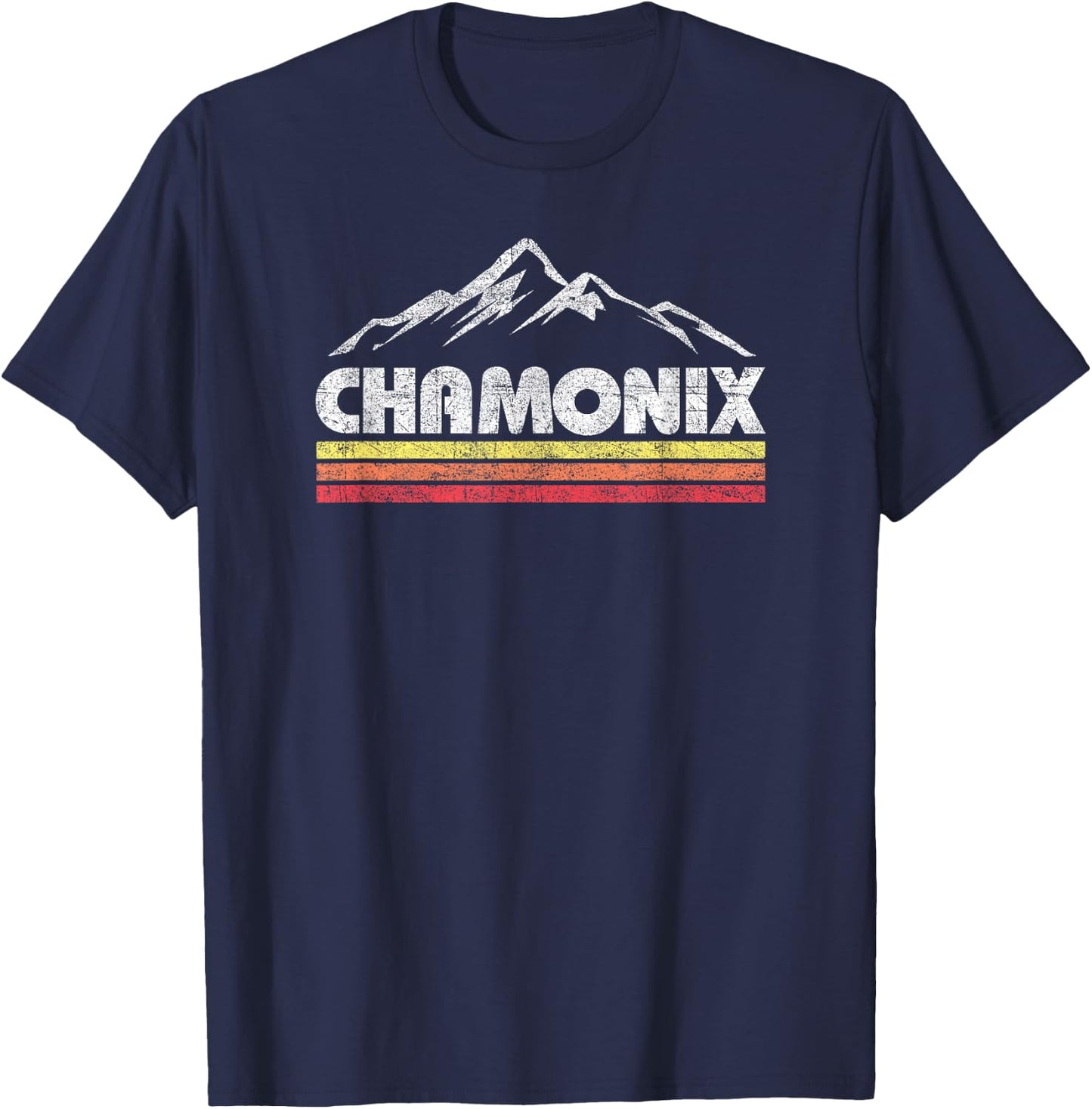 Vintage Chamonix Retro Mountain Souvenir T-Shirt - T-Shirt | Navy