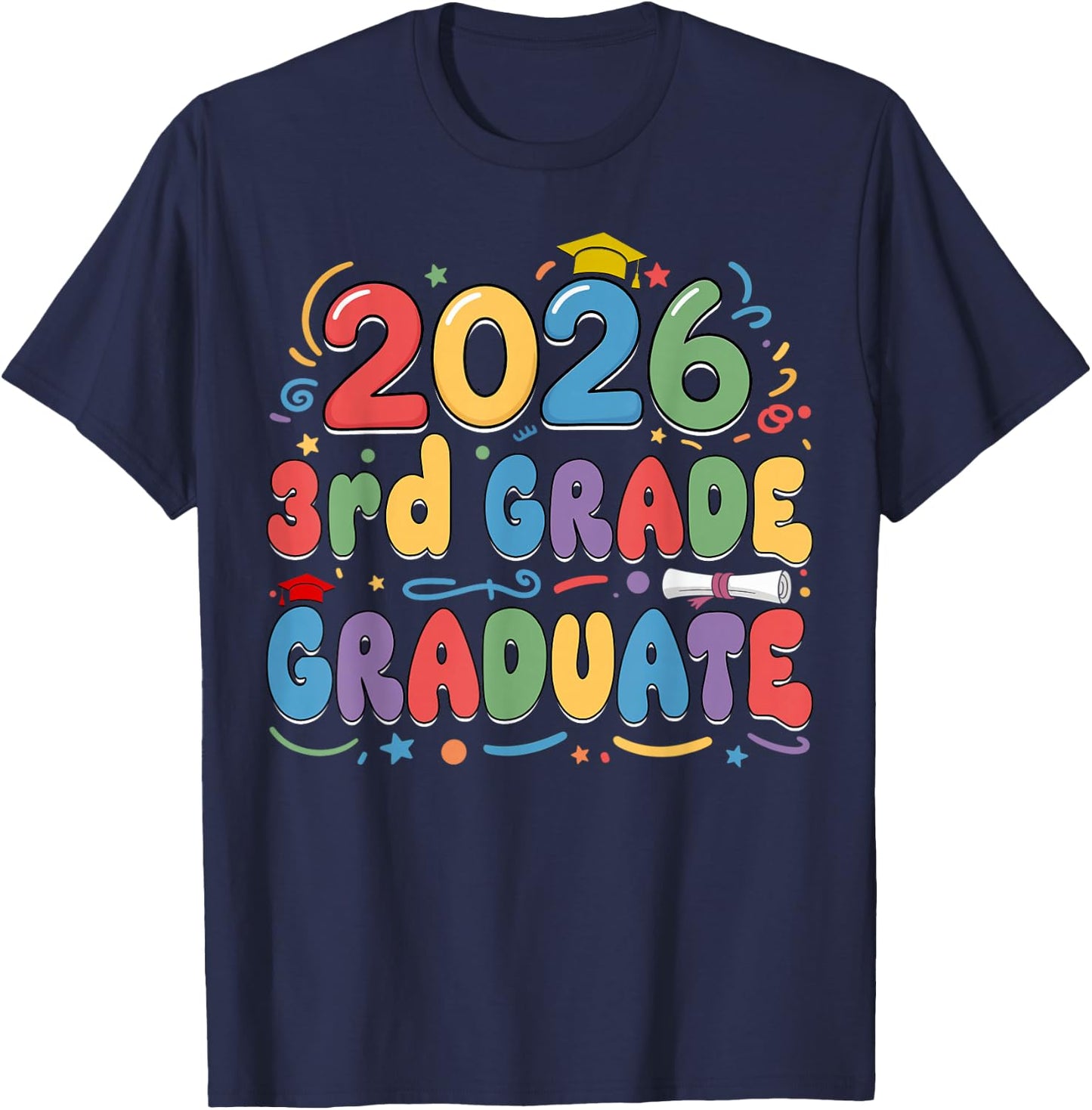 3rd Grade Graduate 2026 Graduation Last Day of School Kids T-Shirt - T-Shirt | Navy