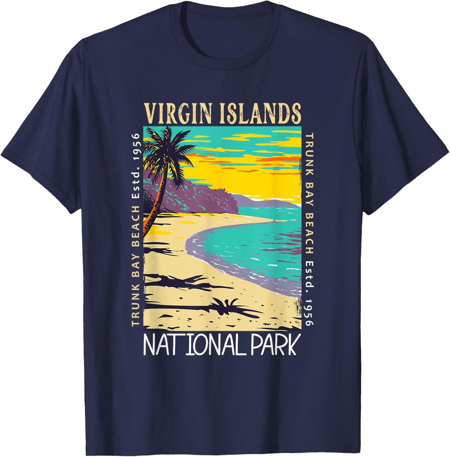 Virgin Islands National Park Distressed Vintage T-Shirt - T-Shirt | Navy