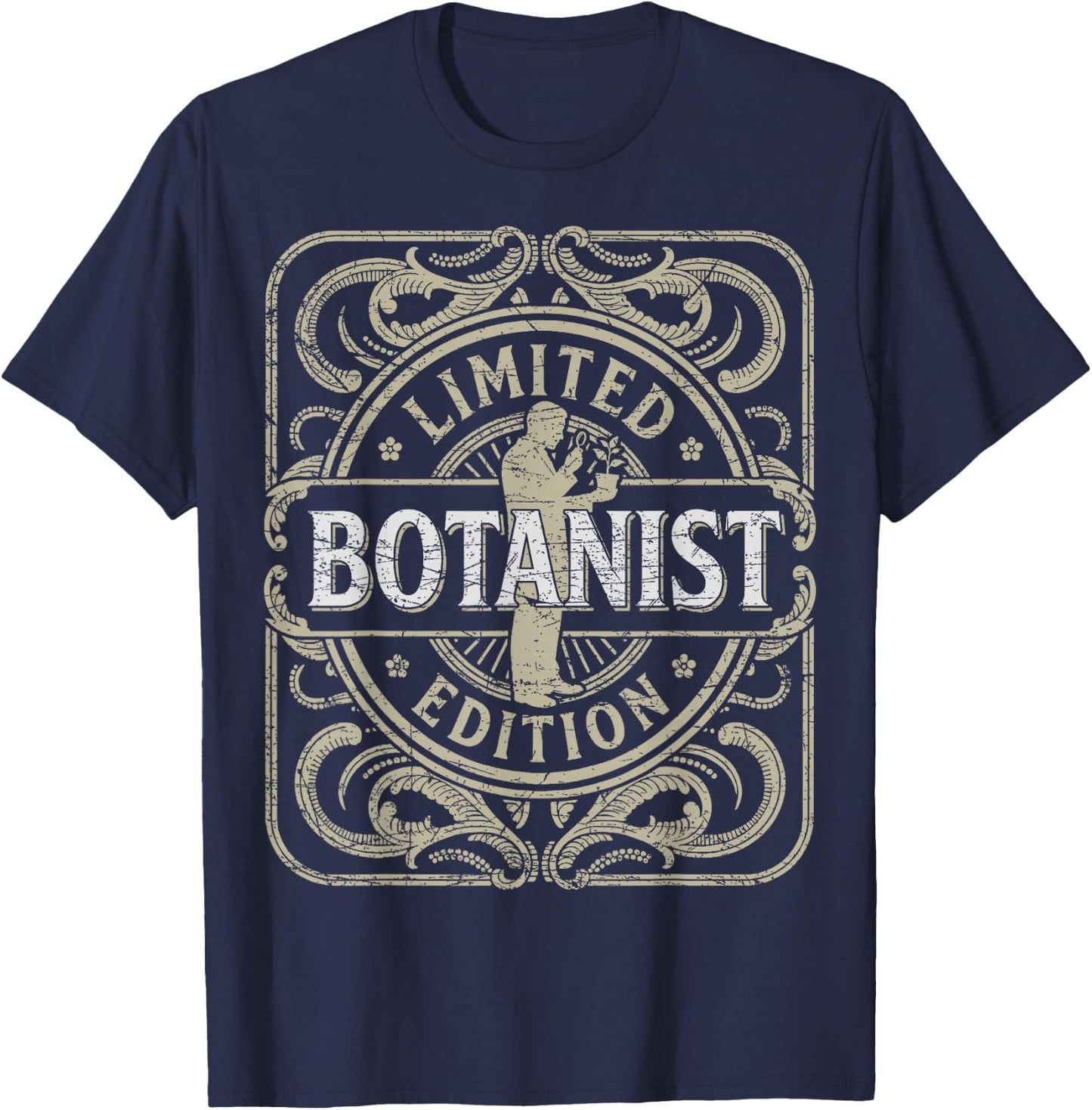 Botanist Vintage Botany Retro Plant Gardener Botany T-Shirt - T-Shirt | Navy