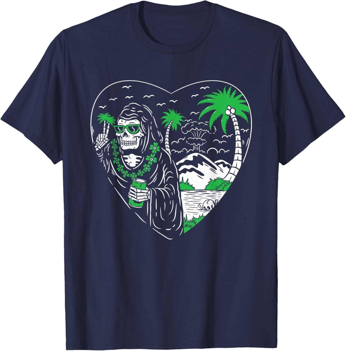 Grim Reaper American Traditional Tattoo Ink Old School Flash T-Shirt - T-Shirt | Navy