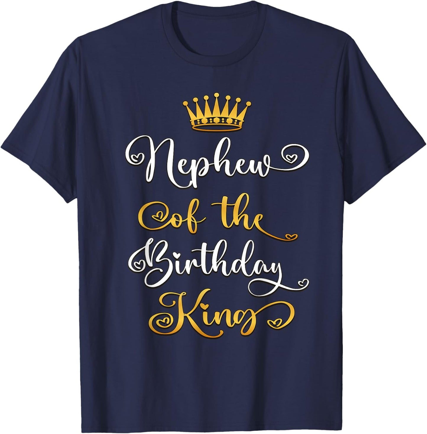 Nephew Of The Birthday King Boys Bday Party T-Shirt - T-Shirt | Navy