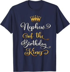 Nephew Of The Birthday King Boys Bday Party T-Shirt - T-Shirt | Navy