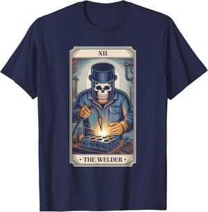 Welder Welding Funny Welding Tarot Card The Welder T-Shirt - T-Shirt | Navy
