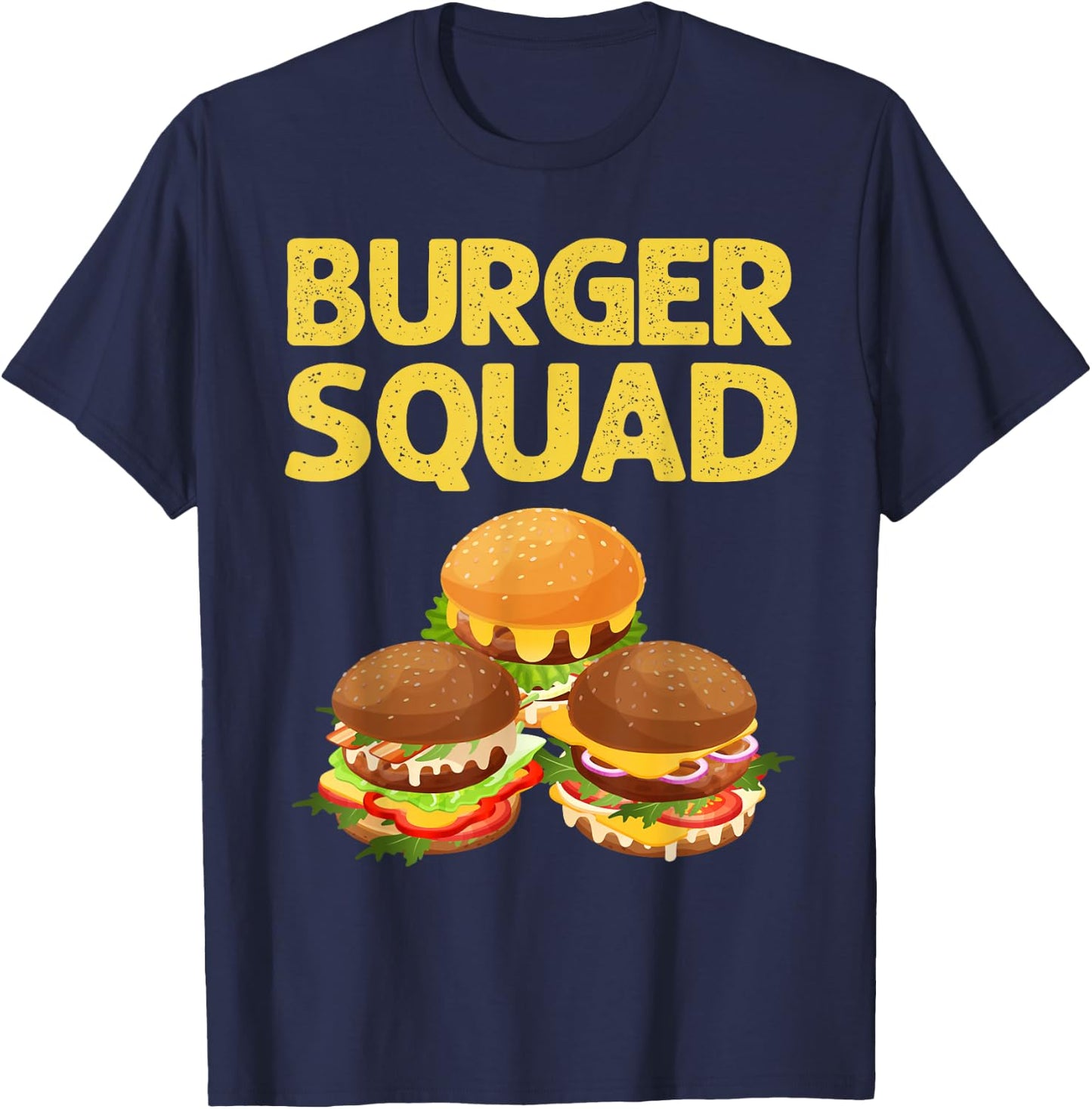 Cool Hamburger Art Men Women Cheeseburger Fast Food Burger T-Shirt - T-Shirt | Navy