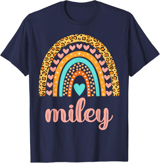 Miley Miley Name Birthday Shirt Gift T-Shirt - T-Shirt | Navy