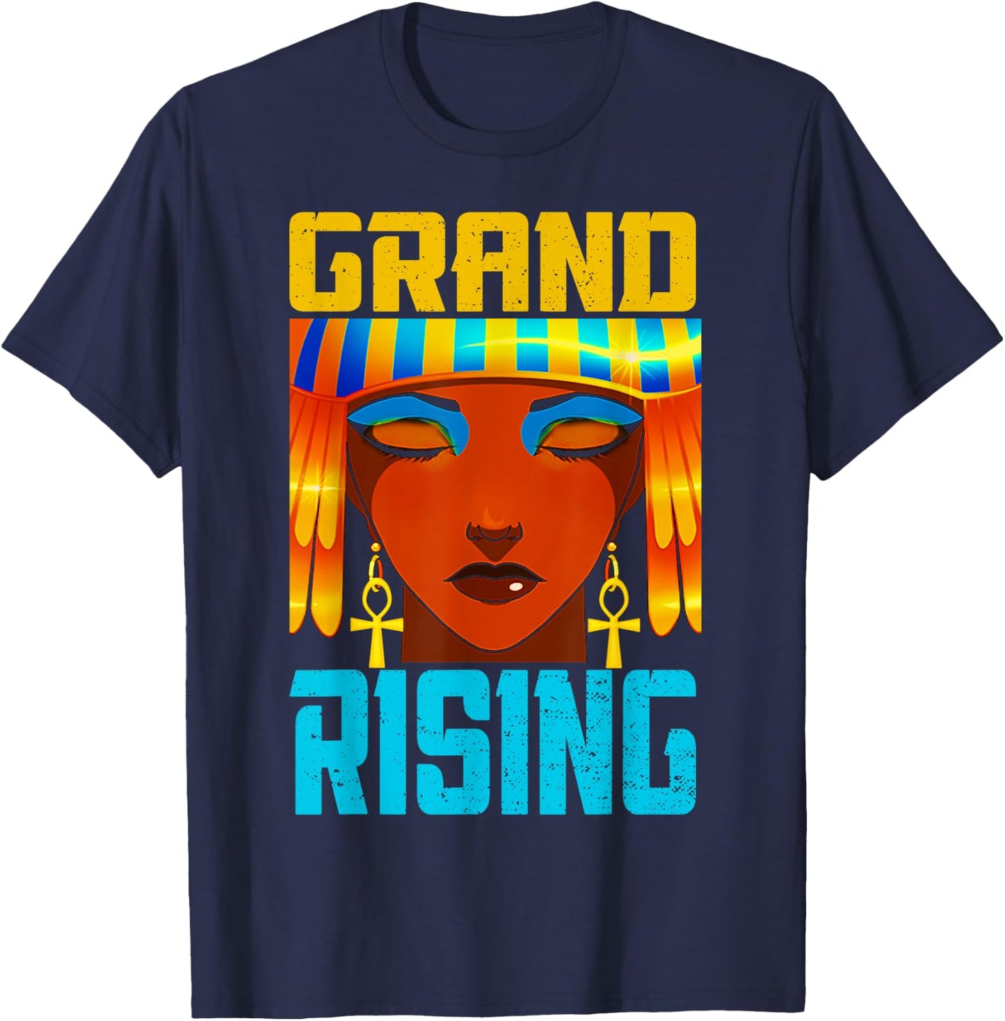 Grand Rising Kemetic Ancient Egyptian History Anime T-Shirt - T-Shirt | Navy