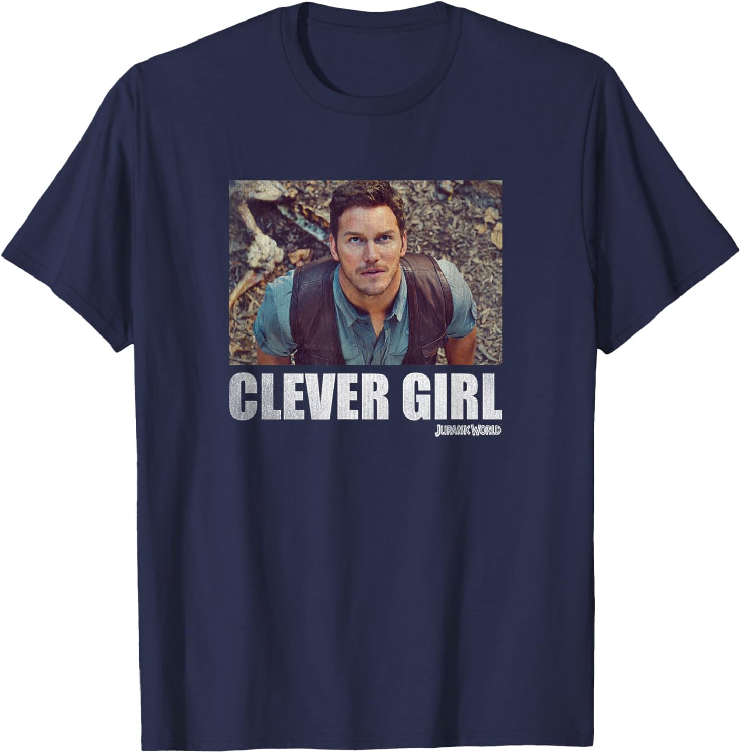 Jurassic World Owen Grady Looks Up Clever Girl T-Shirt - T-Shirt | Navy