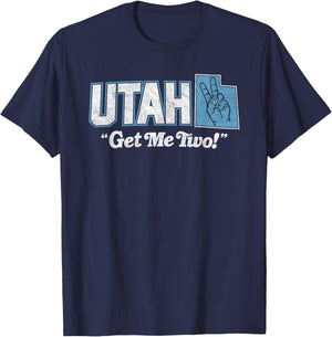 UTAH - state slogan get me two finger hand retro 90s action T-Shirt - T-Shirt | Navy