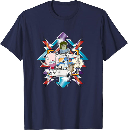 Regular Show Metallic Group Art T-Shirt - T-Shirt | Navy