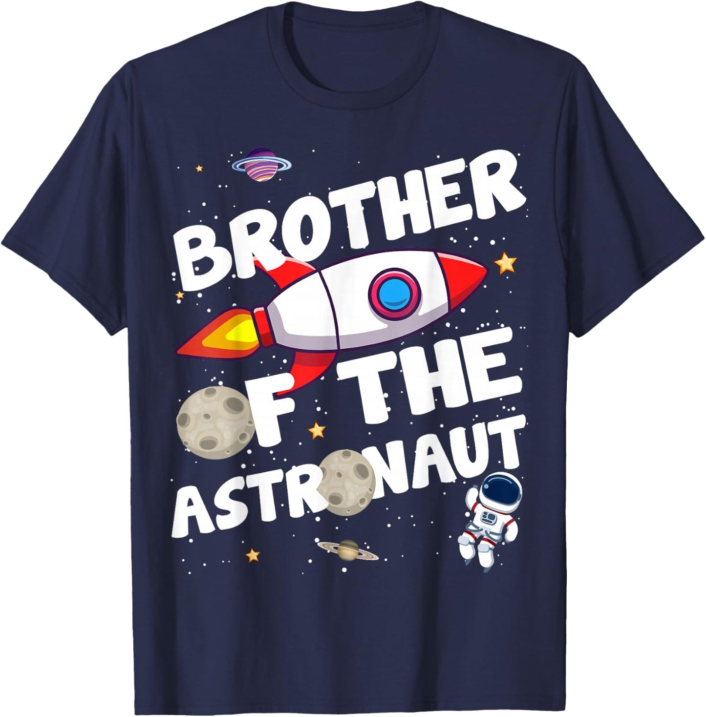 Brother of the Astronaut Space Theme Birthday Party Bro T-Shirt - T-Shirt | Navy