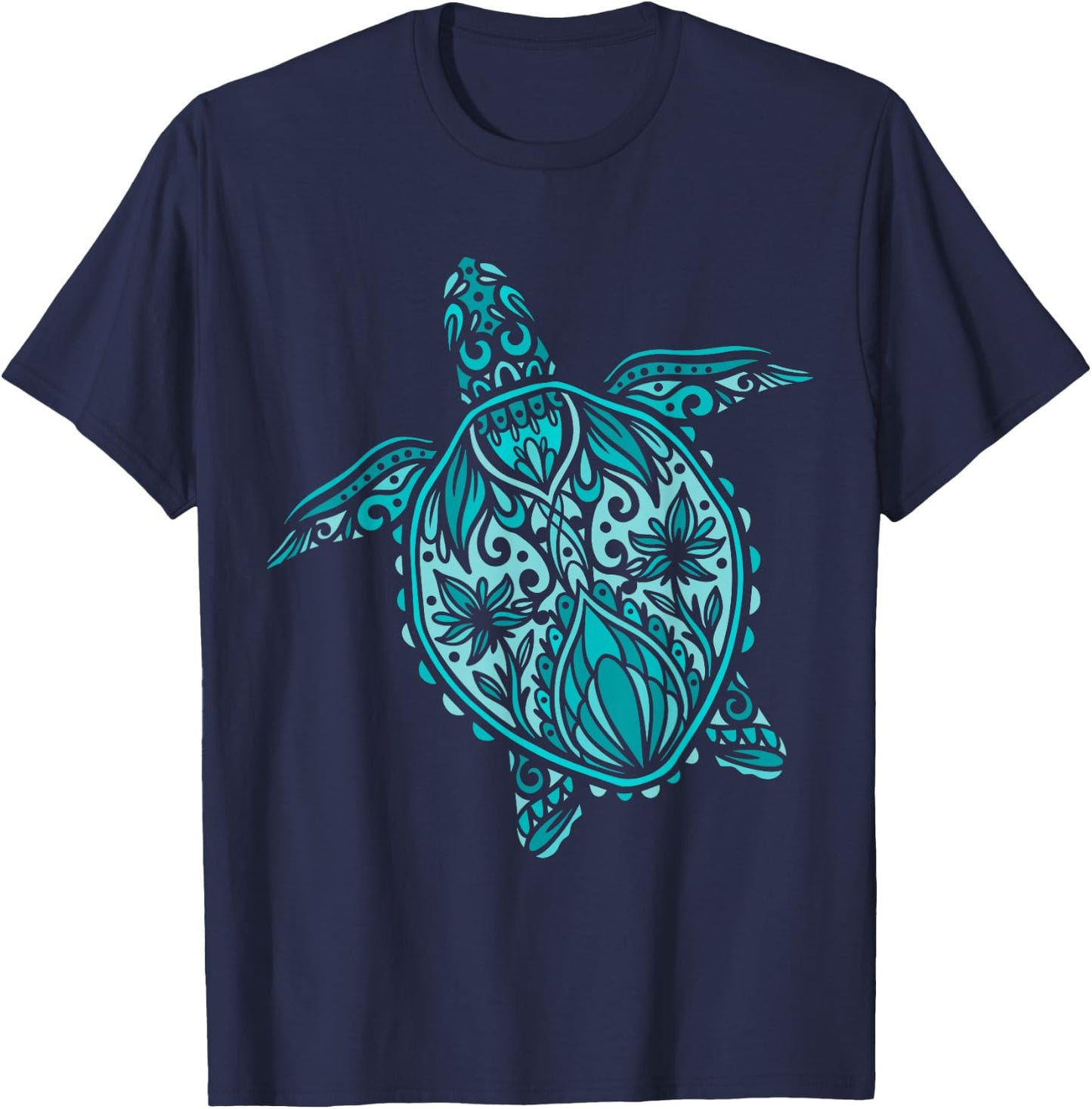 Mandala Design | Sea Turtle T-Shirt - T-Shirt | Navy