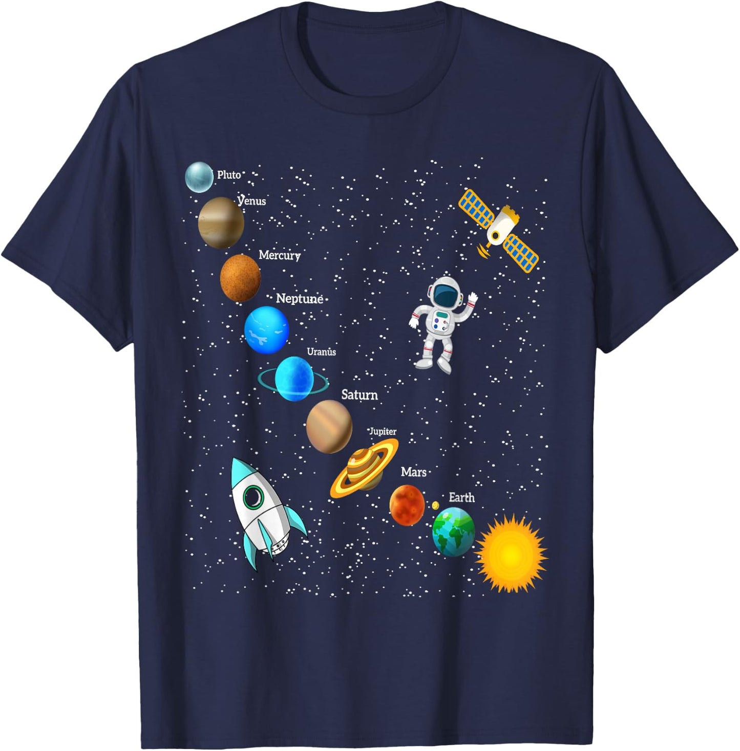 Cosmic Galaxy Astronaut Planet Outer Space Crew Kids & Adult T-Shirt - T-Shirt | Navy