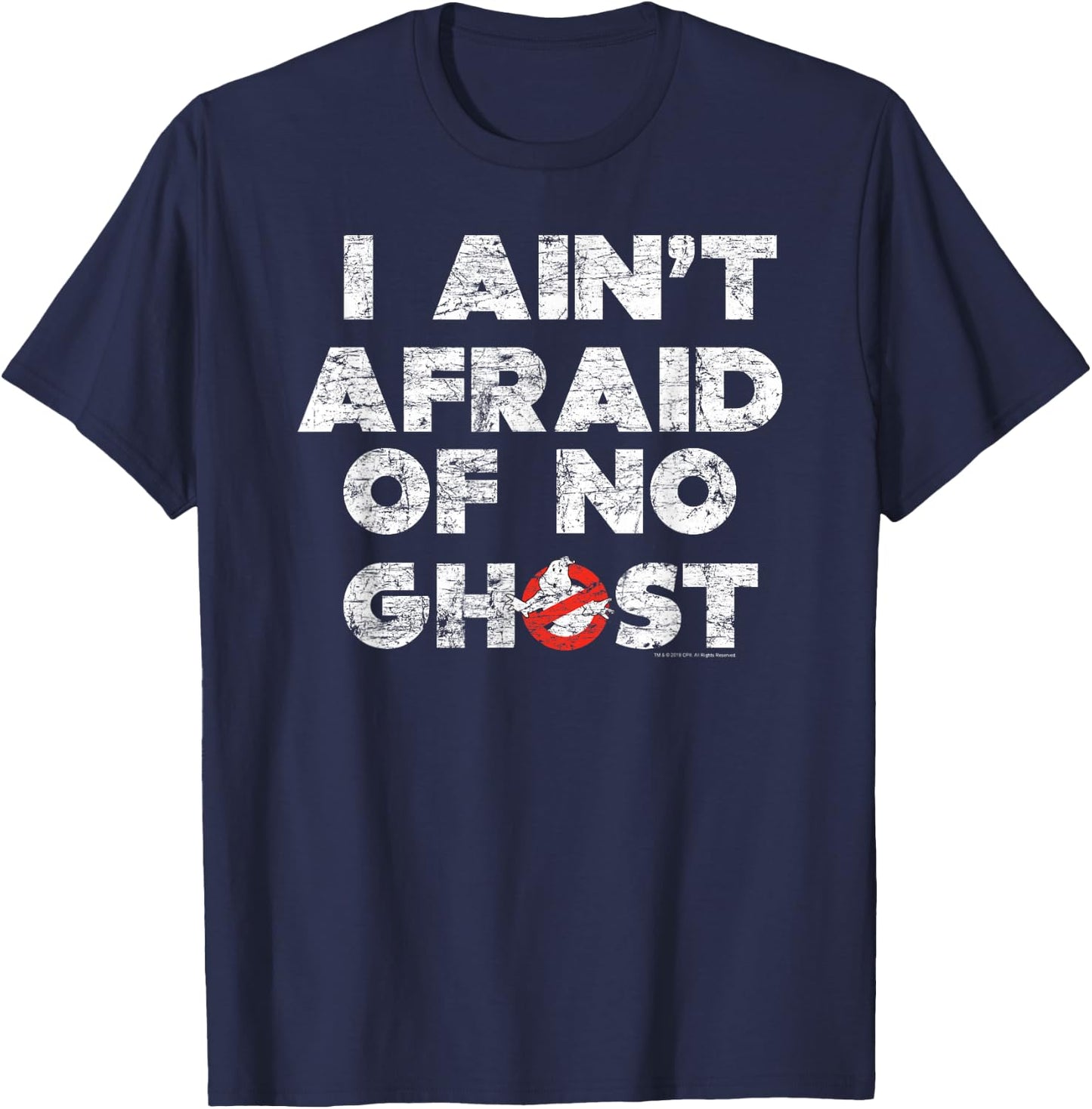 Ghostbusters I Ain't Afraid Distressed T-Shirt - T-Shirt | Navy