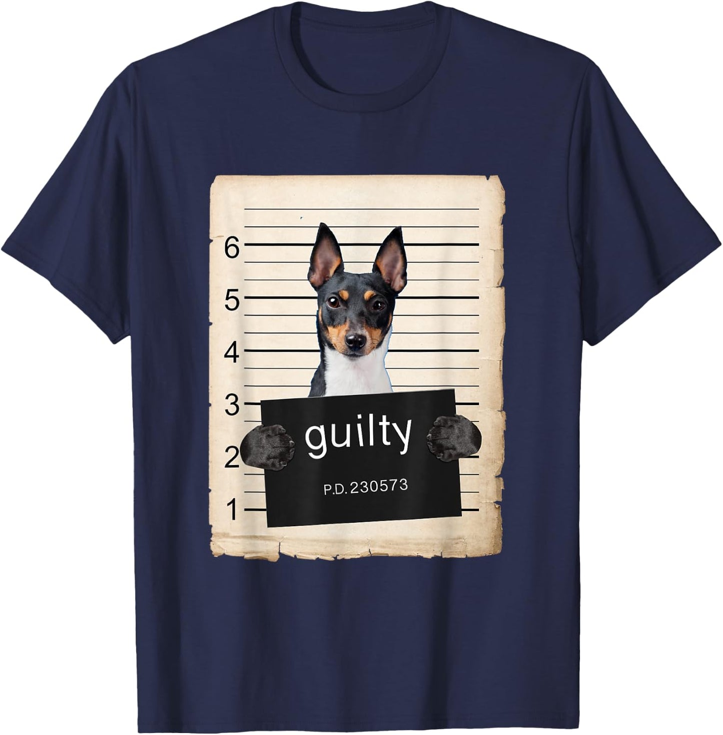 Toy Fox Terrier Dog mug shot T-Shirt - T-Shirt | Navy