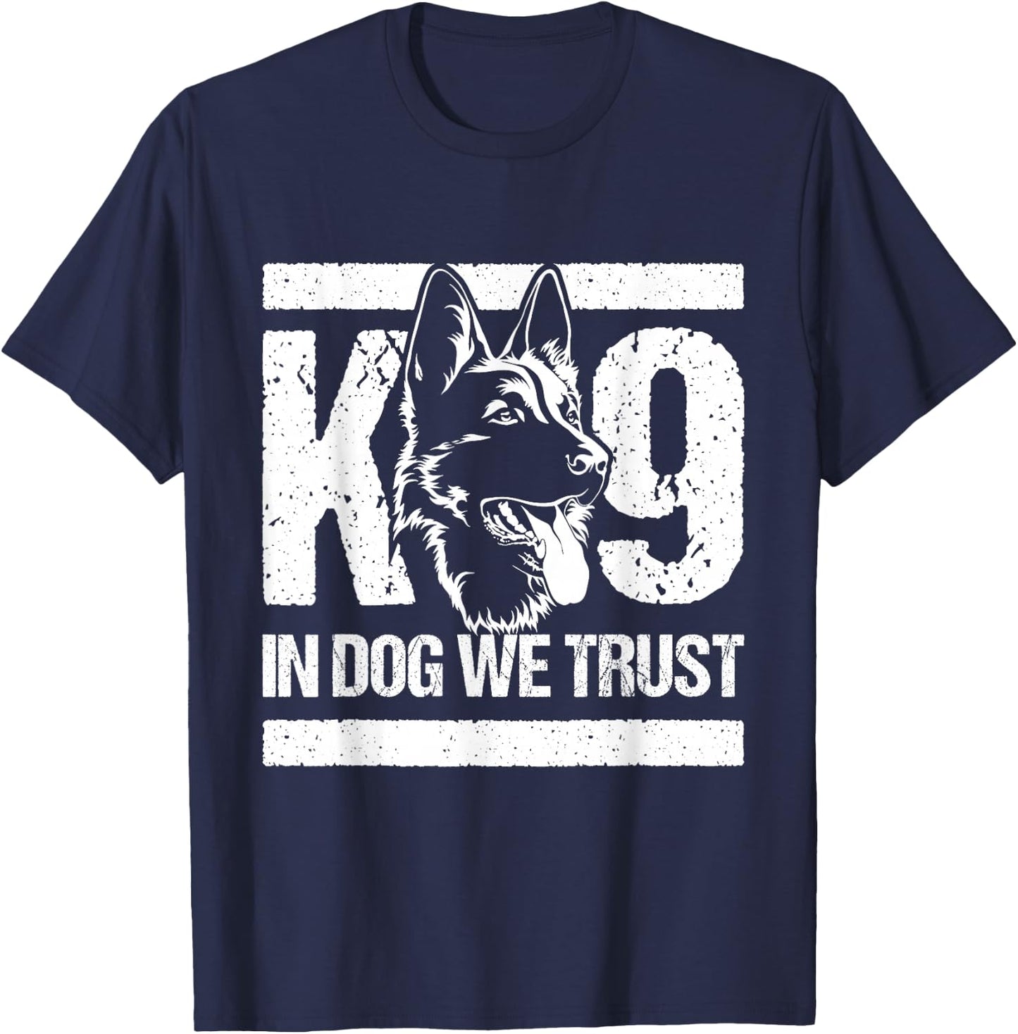 K-9 in Dogs We Trust - Blue Line K9 Dog Unit Police Officer T-Shirt - T-Shirt | Navy