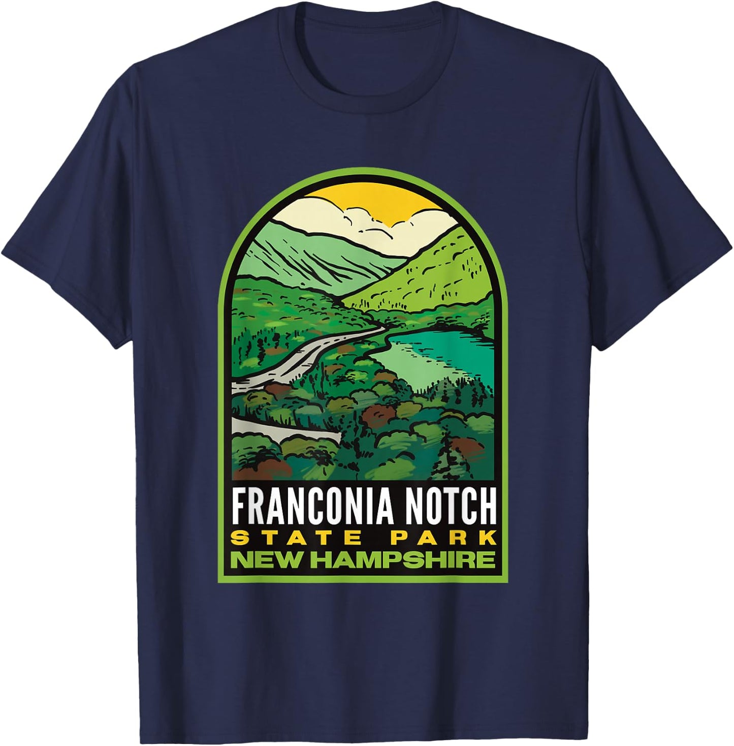 Franconia Notch State Park New Hampshire T-Shirt - T-Shirt | Navy