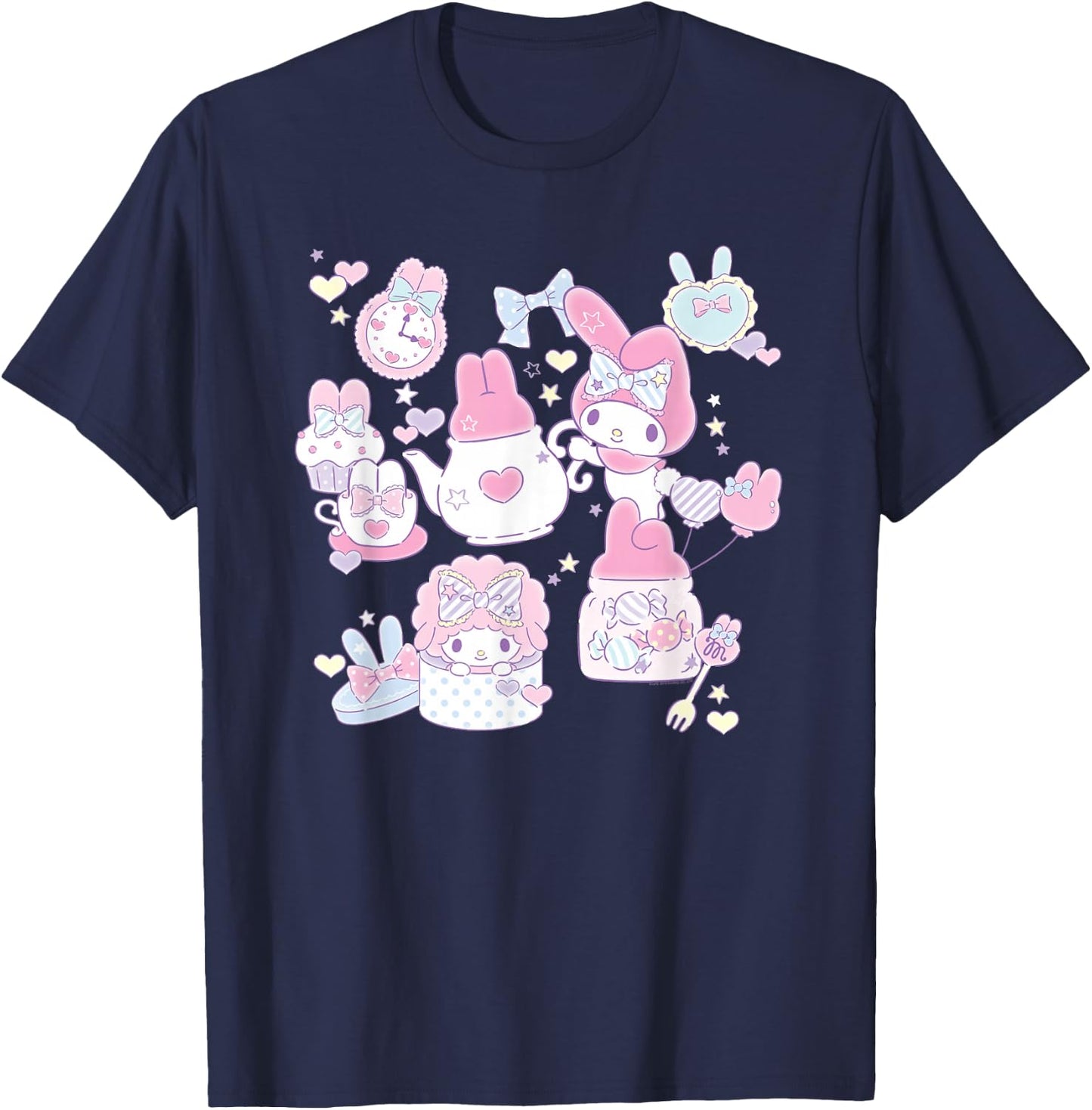 My Melody Tea Party with Friends Shirt T-Shirt - T-Shirt | Navy