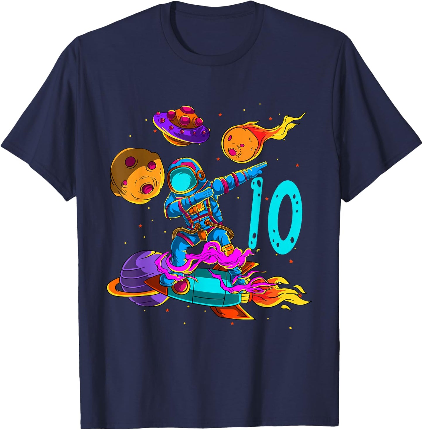 10 years Birthday Astronaut 10th Birthday Boys Astronaut T-Shirt - T-Shirt | Navy