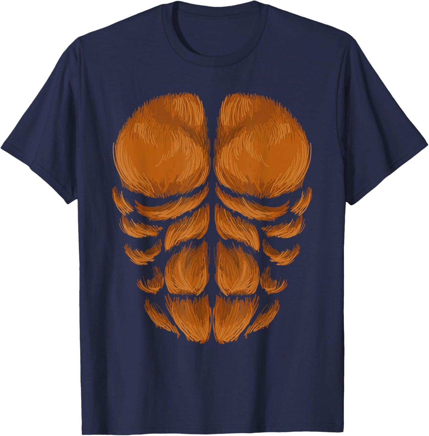 Bigfoot Chest Halloween Costume Hairy Monkey Sasquatch T-Shirt - T-Shirt | Navy