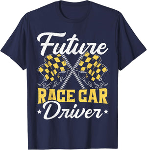 Future Race Car Driver Racer Kids Drag Racing Turbo Speed T-Shirt - T-Shirt | Navy